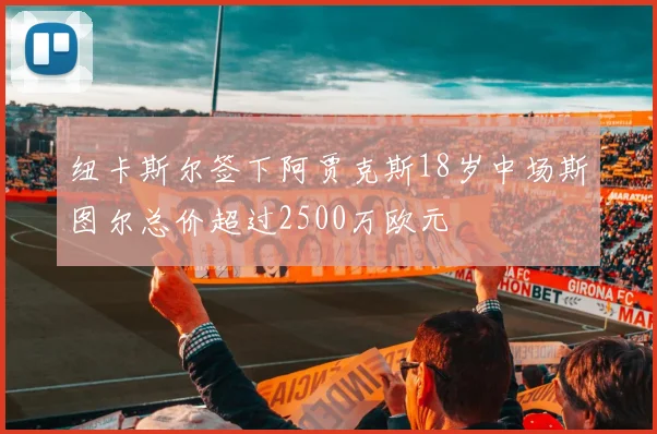 纽卡斯尔签下阿贾克斯18岁中场斯图尔总价超过2500万欧元
